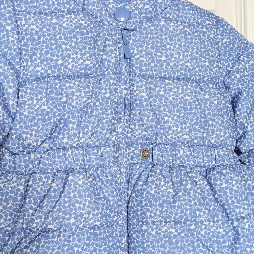 Baby GAP (12-18 Months) Blue & White Hooded Puffer Jacket